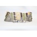 Bracelet Engraved Silver Sterling 925 Jewelry Peridot Garnet Topaz Stones A992